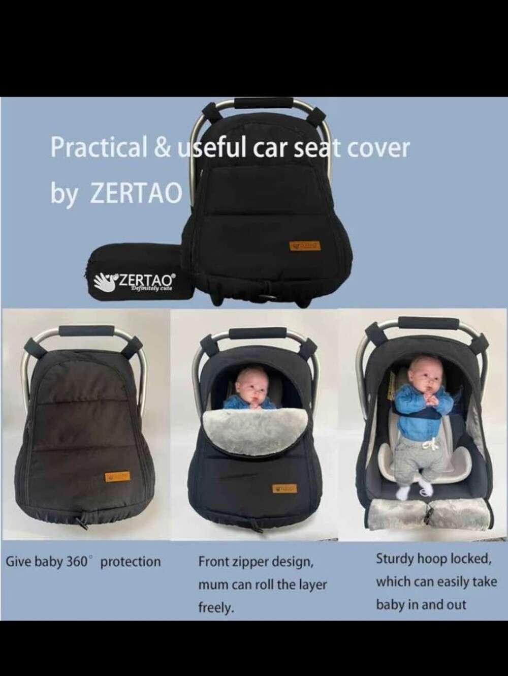 Fleece Lined Baby Carseat Cover